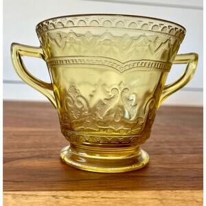 Footed Open Sugar Patrician Amber Federal Glass Replacement Discontinued 1933-37